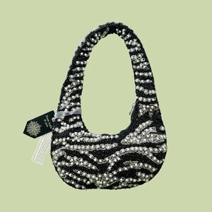 From India to You Viral Tik Tok Animal Print Zebra Beaded Bag